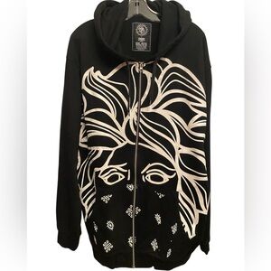 Men’s  Crooks & Castles Large Front Bandito Logo Full Zip Hoodie Jacket sz 5XL